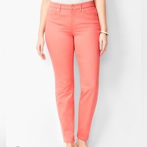 Talbots flawless pink coral skinny jeans petit